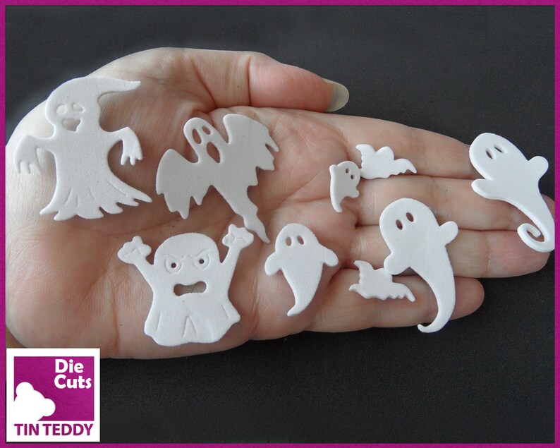 Foam Ghost Die Cuts - Die Cut Ghost Embellishments for Halloween Crafts ...