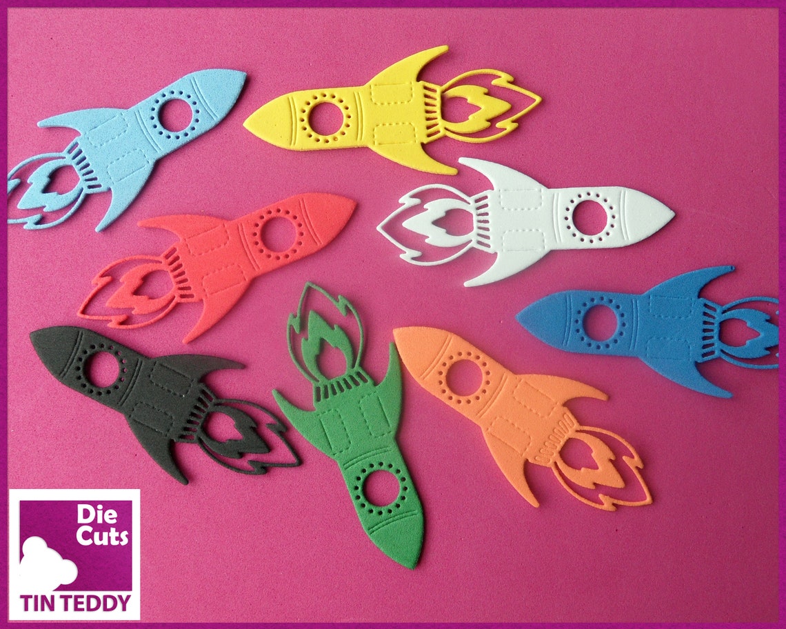 Rocket Ship Die Cuts - Foam Space Ship Embellishments for Crafting. Die ...