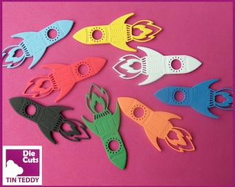 Rocket Ship Die Cuts - Foam Space Ship Embellishments for Crafting. Die Cut Rockets in Many Colours. Rocket Toppers