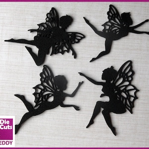 8 fées funky en mousse découpées - Grandes décorations de fées découpées avec des matrices pour vos projets de création