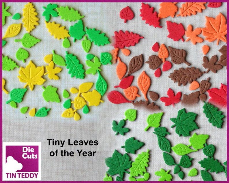 Tiny Foam Leaves Die Cuts Die Cut Leaves for Your Cardmaking Etsy UK