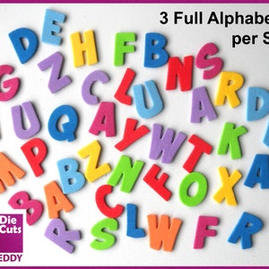 Letras del alfabeto - Troqueles pequeños de espuma - Muchas letras para manualidades - Troqueles de letras de la A a la Z