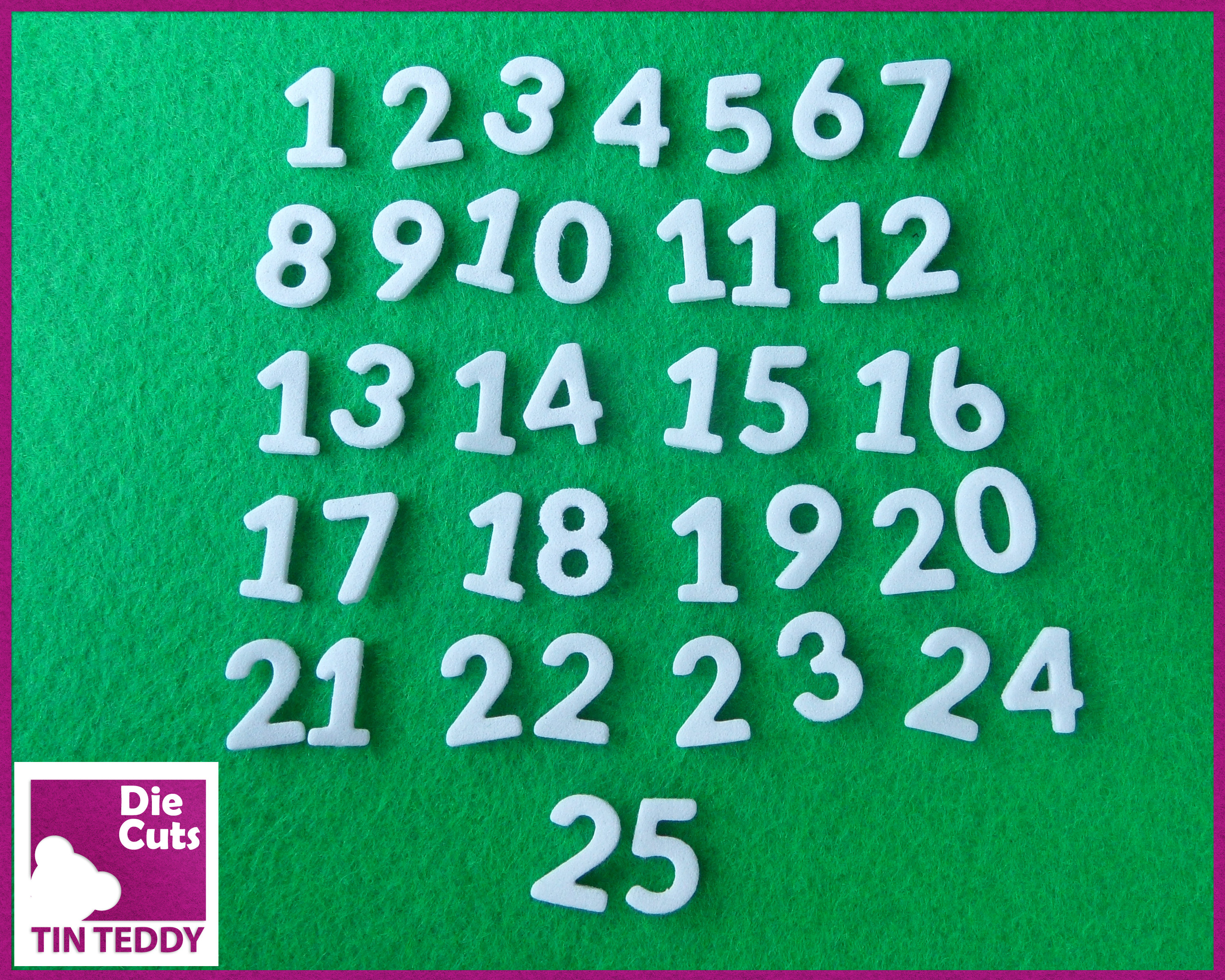 Tiny Advent Calendar Numbers - Foam Christmas Advent Numbers - 1-25 ...