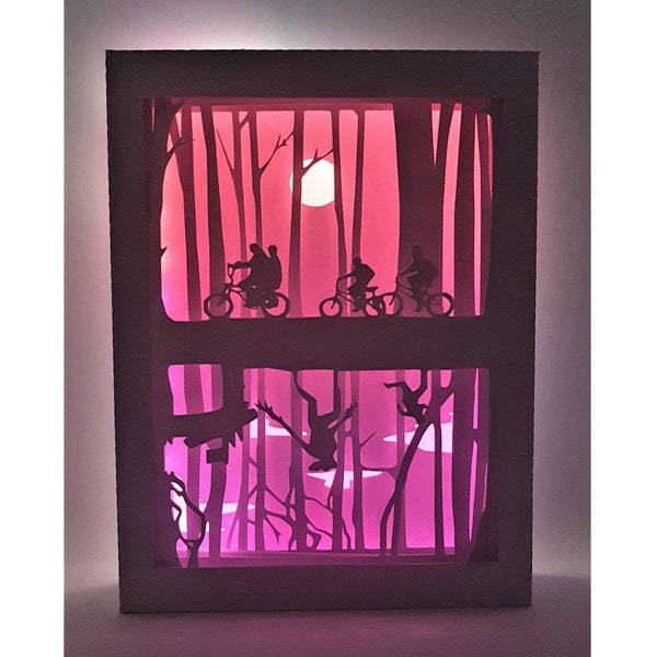 horror shadow box SVG PDF PNG paper cutting instant download template Cut file A4 and 8X10 Inch 3D Cuts Halloween gifts for kids stranger