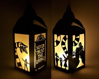 Halloween Lantern Never trust the living paper cutting template SVG PNG PDF instant download Cut file paper craft 3d cuts 3d craft