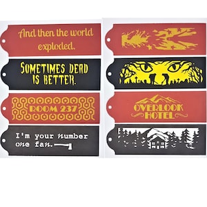 King Bookmark combo modèle de découpe de papier SVG PNG PDF téléchargement instantané papier artisanat 3d coupes 3d artisanat horreur bal de finissants, oublier, sémétaire, misère