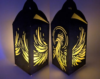 Phoenix Lantern Digital paper cutting template SVG PNG PDF instant download Cut file paper craft 3d cuts 3d craft Bird fire magic magical