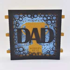 Papà carta pop-up tunnel carta piega carta SVG PDF PNG modello di download immediato per taglio carta Taglia file 3D Taglia la festa del papà Il migliore del mondo