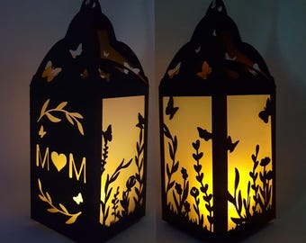 Mom Mum Love Butterfly garden lantern paper cutting template SVG PNG PDF instant download Cut file paper craft 3d cuts 3d craft Mother's Day