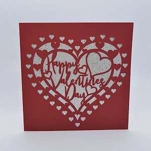 Valentinstag Karte SVG PDF PNG Instant Download Vorlage 3D Cut 3D Cut Karten Basteln Liebe Herz Silhouette