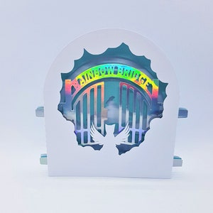 Cat Rainbow Bridge Carta pop-up tunnel carta SVG PDF PnG modello di download di taglio della carta File di taglio Taglio 3D Mestiere di carta a strati per memoriale