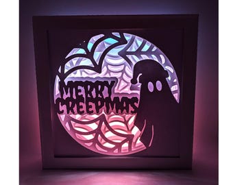 Merry Creepmas shadow box SVG PDF PNG Digital Download