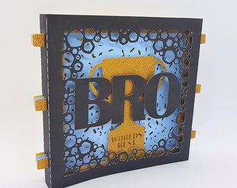 Bro Pop-up card tunnel card fold card SVG PDF PNG paper cutting instant download template Cut file 3D Cut Birthday brother worlds best