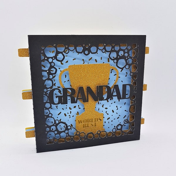 Grandad Pop-up card tunnel card fold card SVG PDF PNG paper cutting instant download template Cut file 3D Cut father's day worlds best