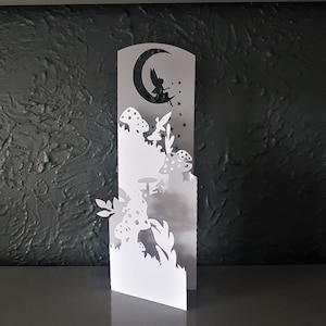 Hada #1 doblar sobre de tarjeta SVG PDF PNG corte de papel plantilla de descarga instantánea Cortar archivo 3D Cortes tarjetas plegadas artesanías Tarjeta de felicitación, Cumpleaños