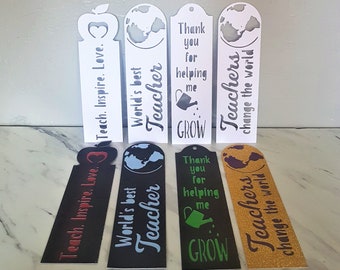 Teacher Bookmark Combo x4 paper cutting template SVG PNG PDF instant download Cut file paper craft 3d cuts craft read reading Teach Inspire