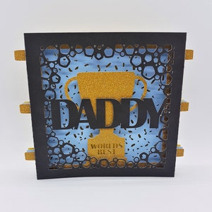 Daddy Pop-up card tunnel card fold card SVG PDF PNG paper cutting instant download template Cut file 3D Cut father's day World's Best
