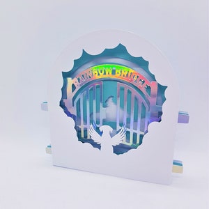 Cane Arcobaleno Ponte Carta pop-up tunnel carta SVG PDF Modello di download di taglio carta PnG Taglia file 3D Taglio Mestiere di carta a strati per memoriale