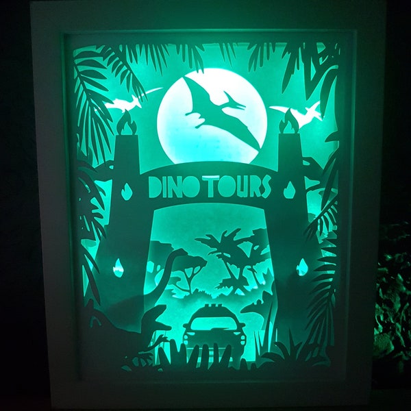 Dinosaur shadow box SVG PDF PNG paper cutting instant download template Cut file A4 and 8x10 Inch 3D Cuts shadowbox lightbox jurassic Dinosaur shadow box SVG PDF PNG paper cutting instant download template Cut file A4 and 8x10 Inch 3D Cuts shadowbox lightbox jurassic