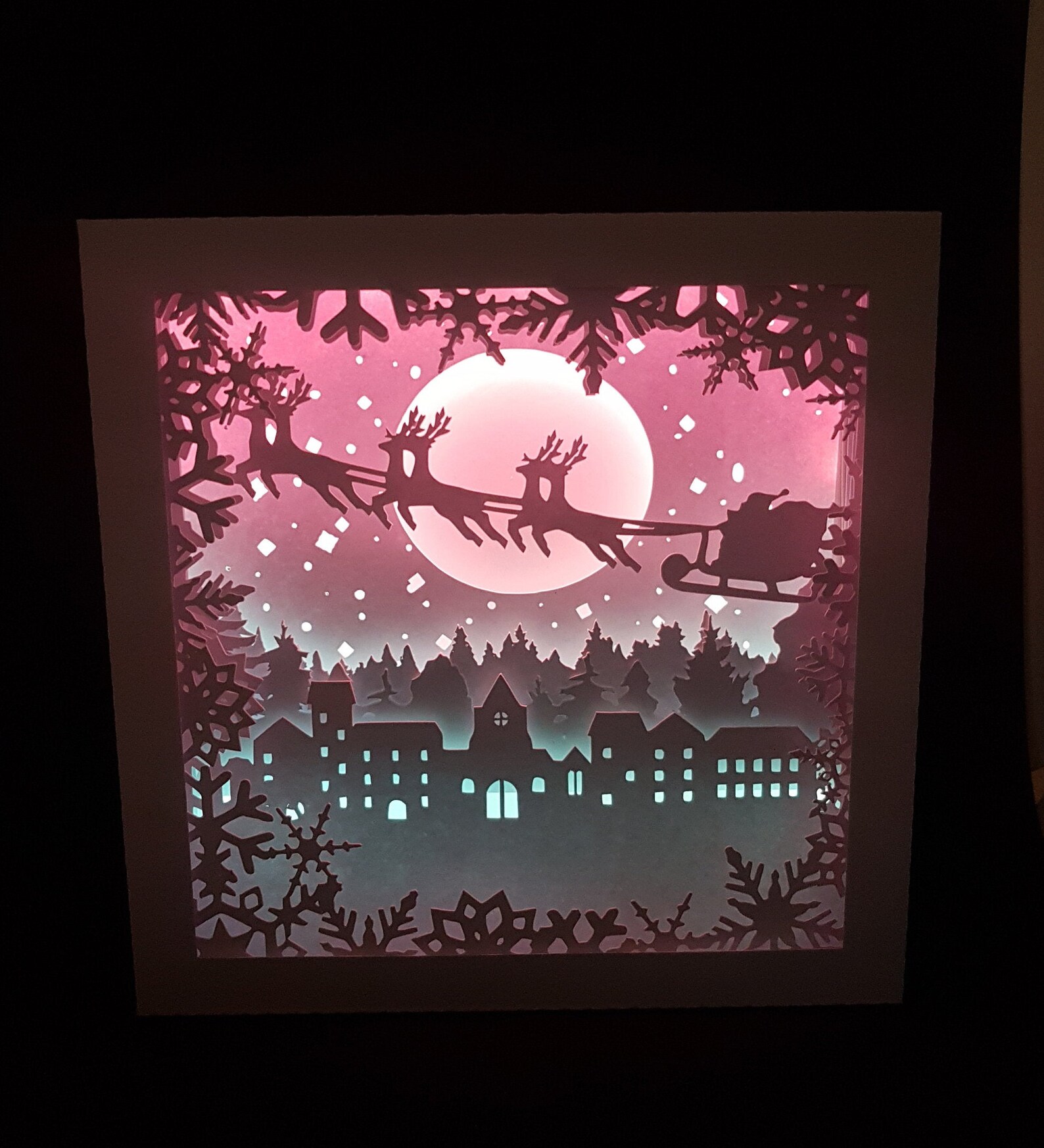 Christmas Santa Town Shadow Box SVG PDF PNG Paper Cutting - Etsy