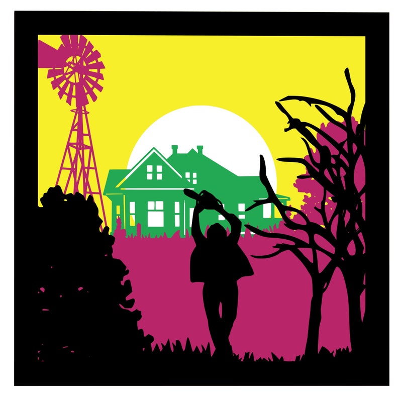 Download Texas Chainsaw Massacre inspired Halloween shadow box SVG ...