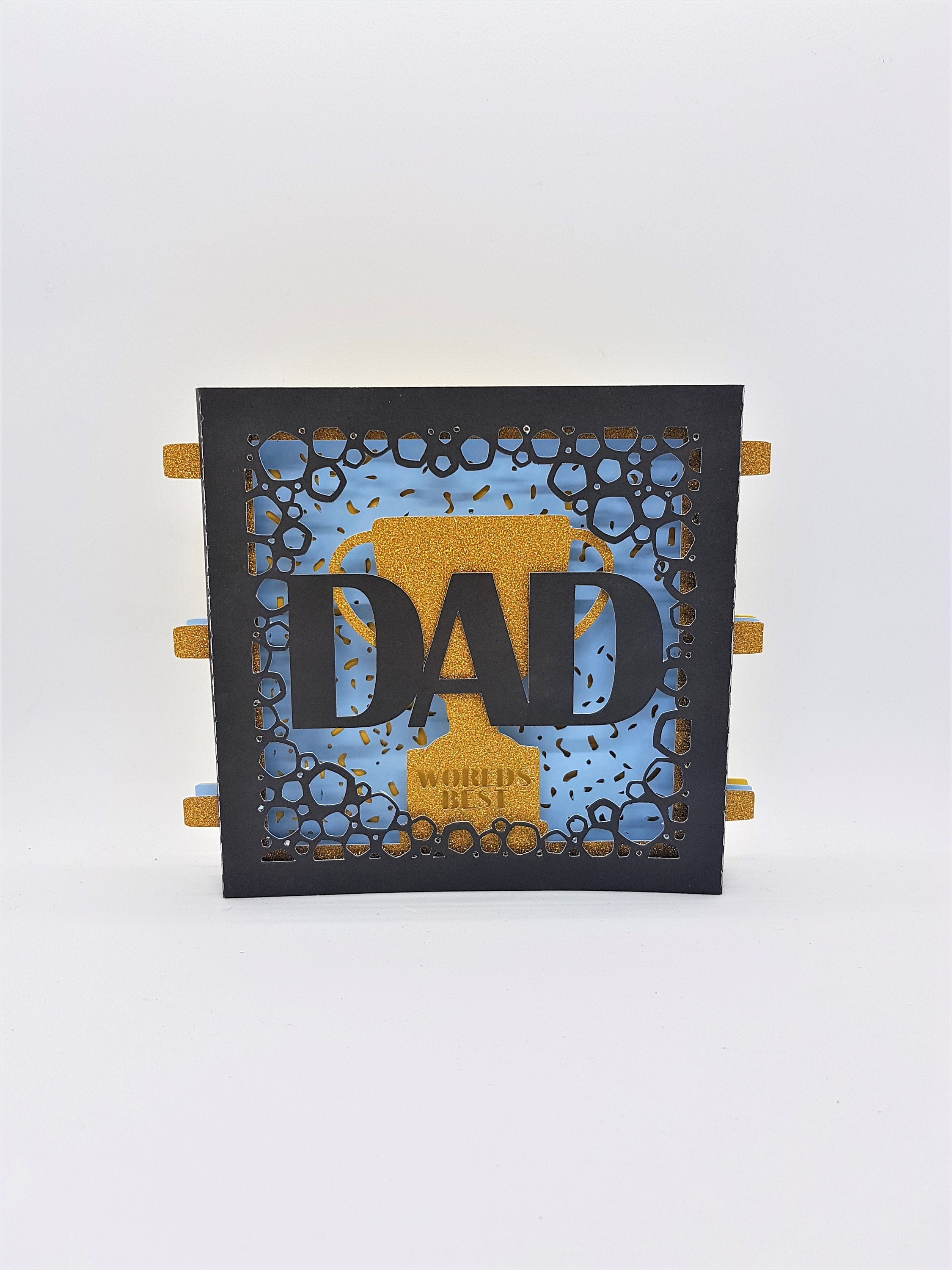 Dad Pop-up card tunnel card fold card SVG PDF PNG paper cutting instant download template Cut file 3D Cut father's day World's Best