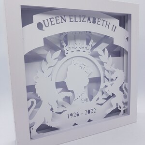 Commemorable Shadow Box Queen Elizabeth II Commemorative Shadow Box Svg PDF PNG Paper Cutting ...