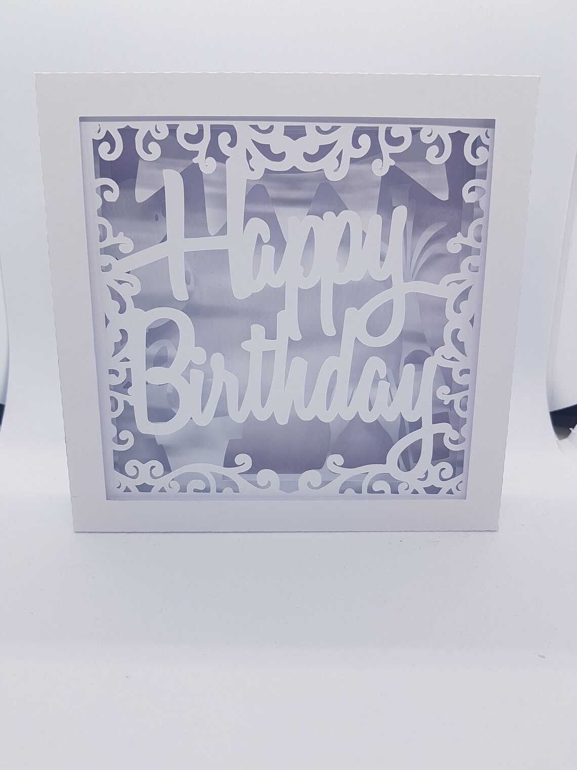 Happy Birthday Shadow Box SVG PDF PNG Paper Cutting Instant Etsy
