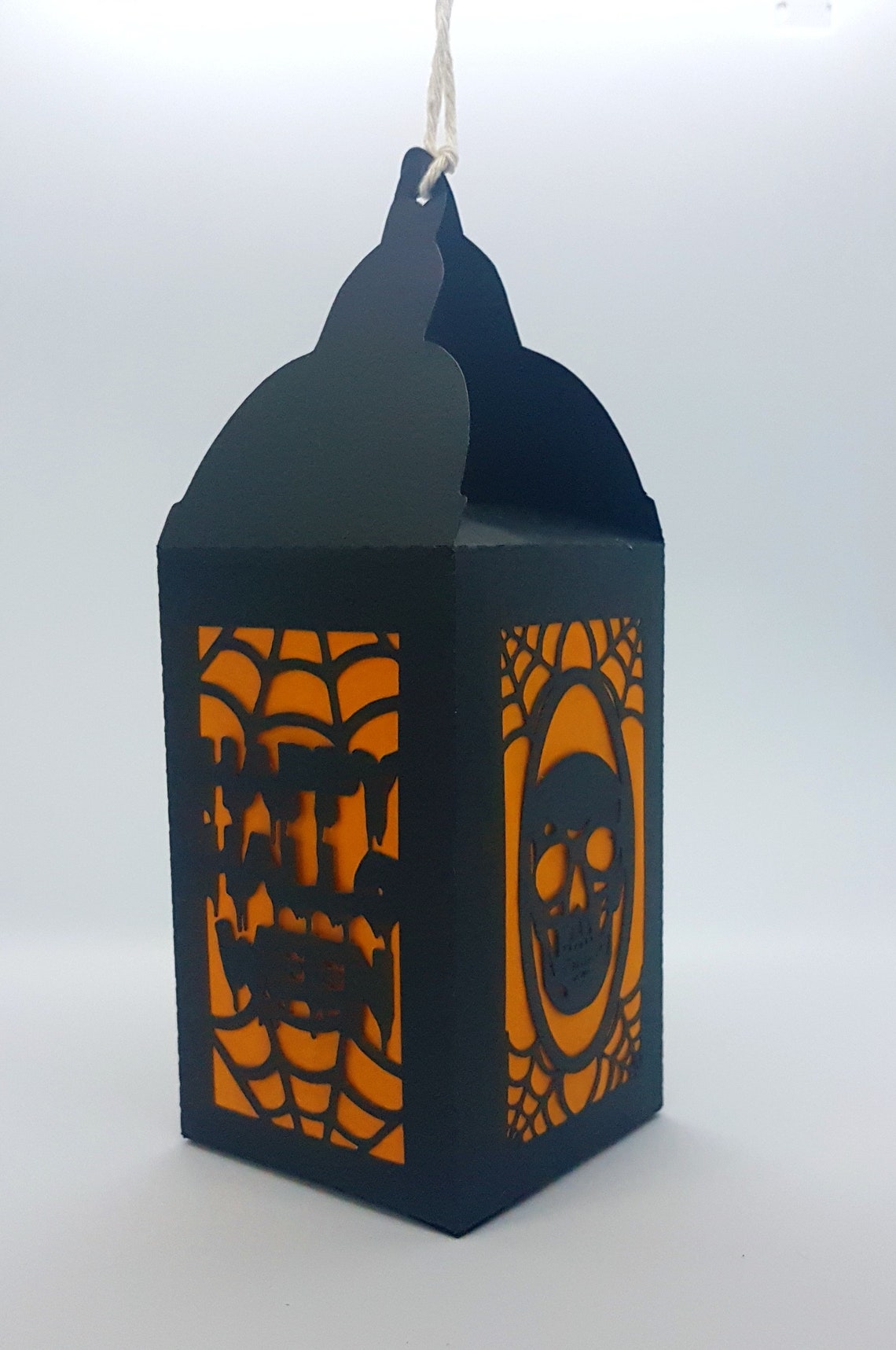 Skull Lantern Halloween Haunted Paper Cutting Template SVG PNG - Etsy