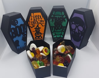 Halloween Treat boxes #1 coffin paper cutting template SVG PNG PDF instant download Cut paper craft cuts 3d craft box trick or treat gift