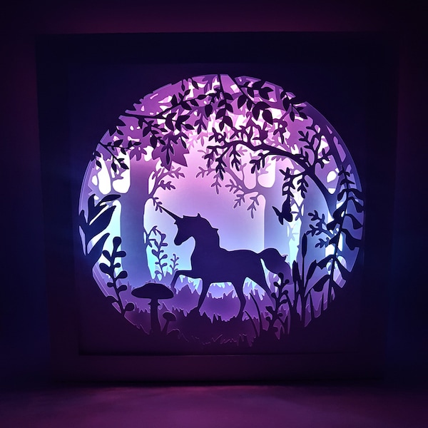 Unicorn #1 shadow box SVG PDF PNG paper cutting instant download template Cut file 8x8 10x10 12x12 Inch 3D Cuts Meadow butterfly fairy Unicorn #1 shadow box SVG PDF PNG paper cutting instant download template Cut file 8x8 10x10 12x12 Inch 3D Cuts Meadow butterfly fairy