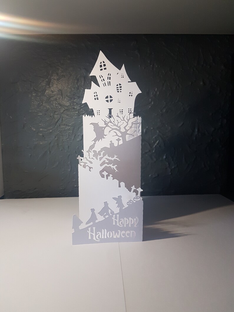 Halloween Fold Card Envelope Pumpkin Haunted Spooky SVG PDF PNG Paper ...