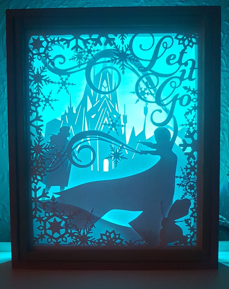 Frozen Let it go inspired shadow box SVG PDF PNG paper cutting | Etsy