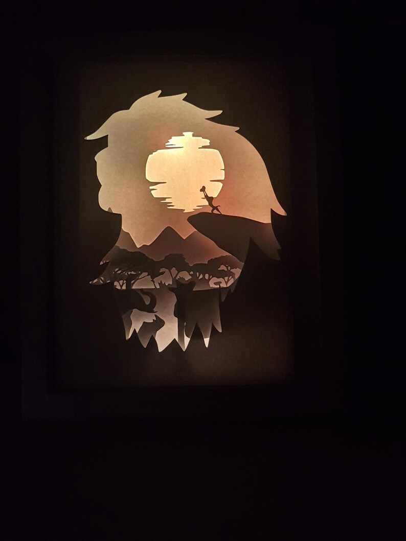 The Lion King inspired shadow box SVG PDF PNG paper ...