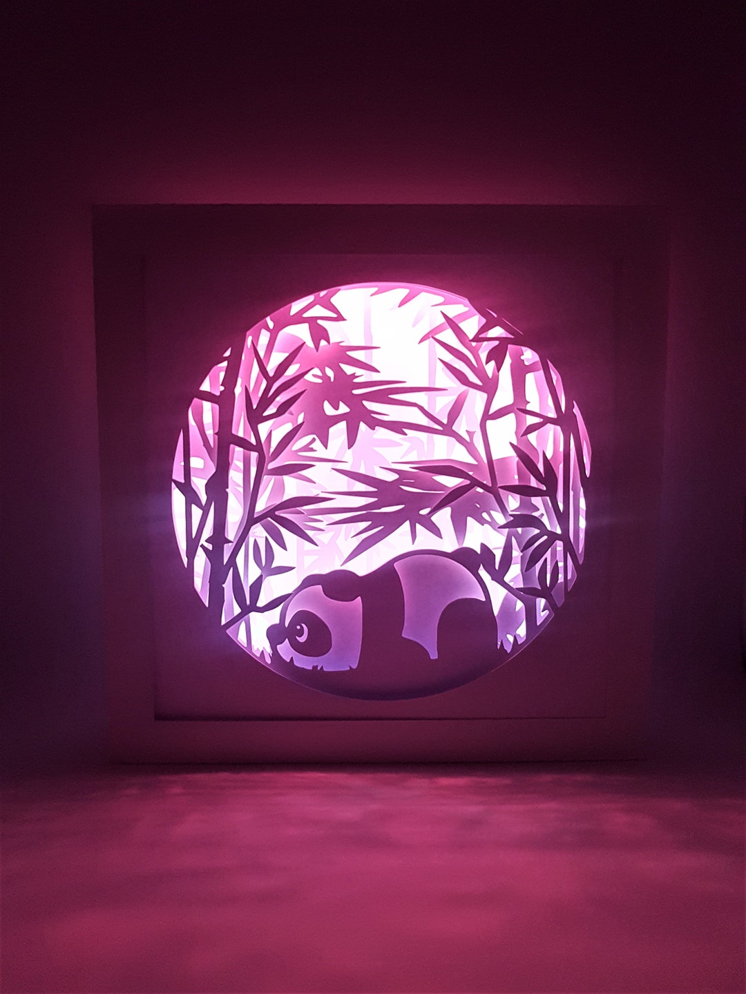 Panda Bamboo #2 Forest Shadow Box SVG PDF PNG Paper Cutting Instant ...