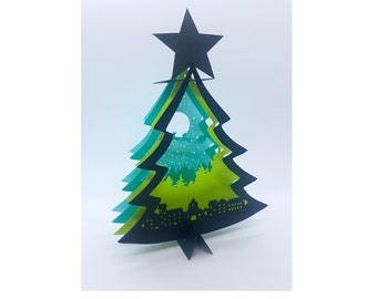 Kerst 3d papier stand SVG PDF PNG papier snijden instant download sjabloon Knip bestand decoratie Santa Clause Joy