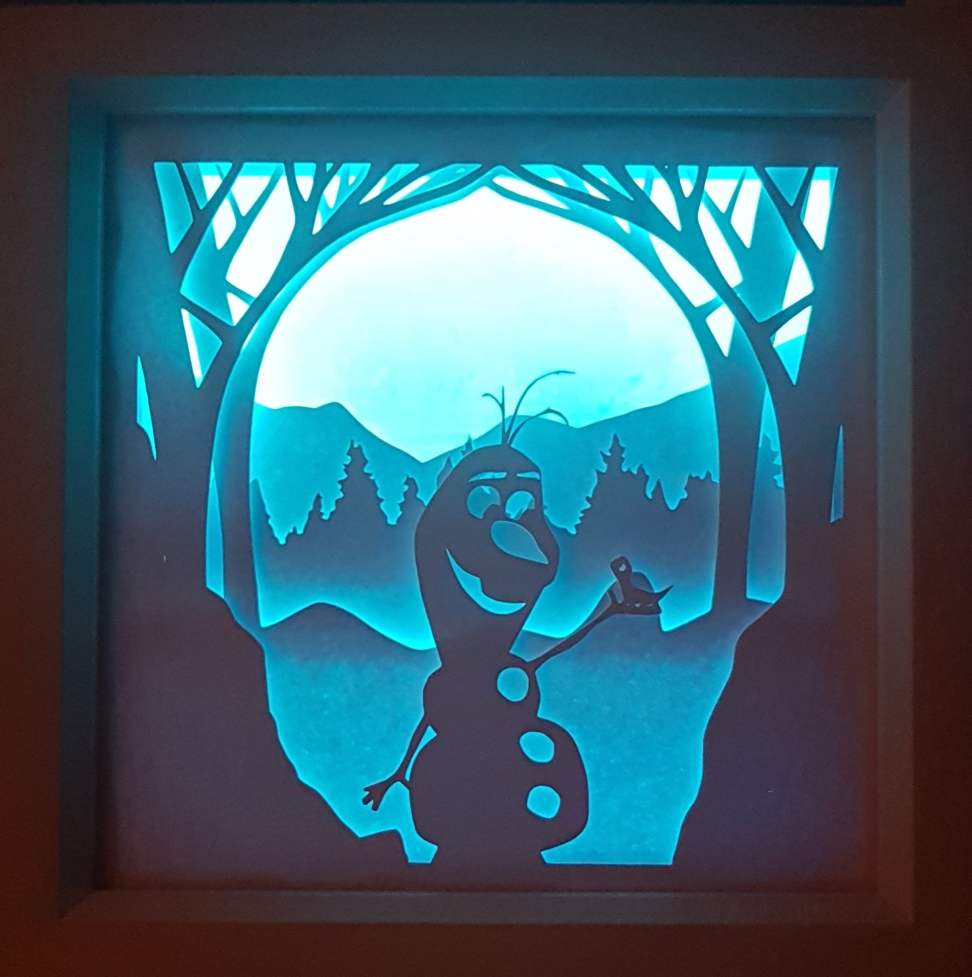 Frozen 2 Olaf Christmas inspired shadow box SVG PDF PNG paper | Etsy