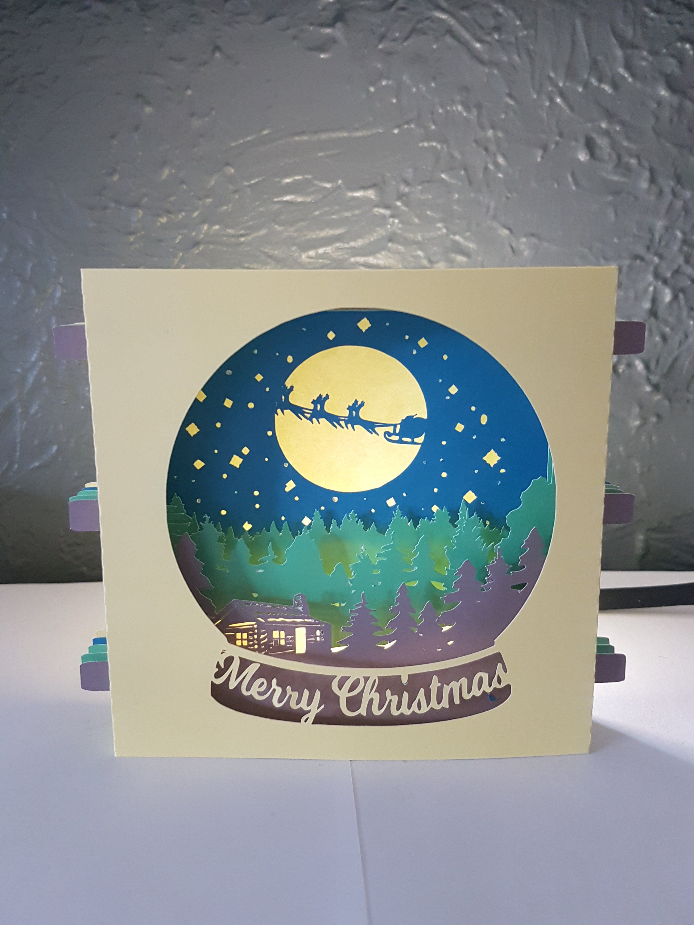 Christmas Pop-up Card Tunnel Card SVG PDF PNG Paper Cutting - Etsy UK