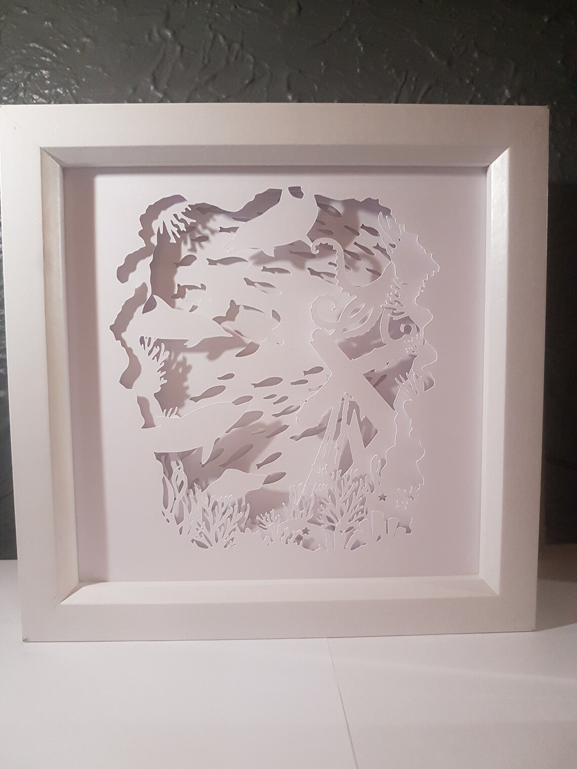 Ocean inspired shadow box SVG PDF PNG paper cutting instant | Etsy