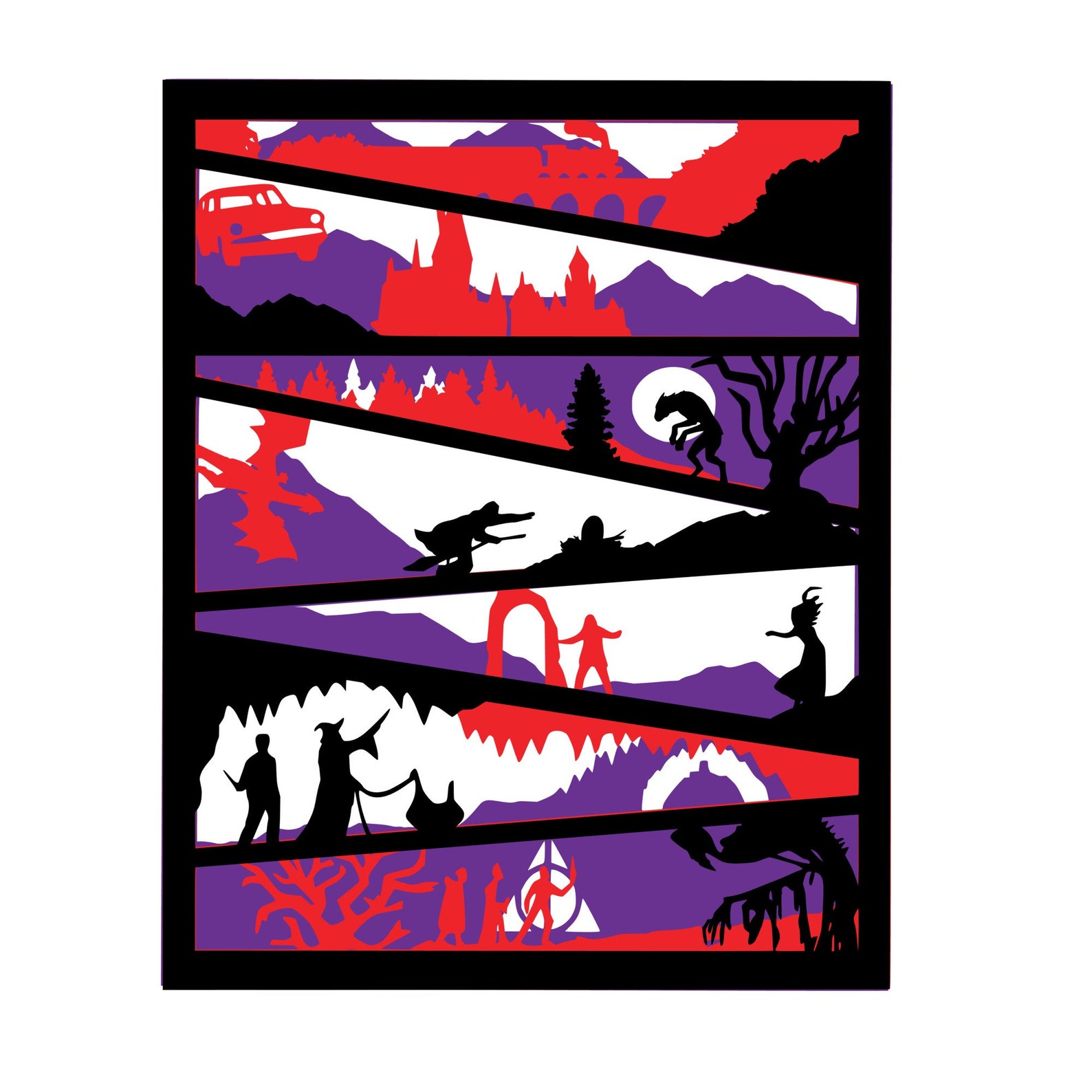 Harry Potter Shadow Box SVG Free SVG Cut Files