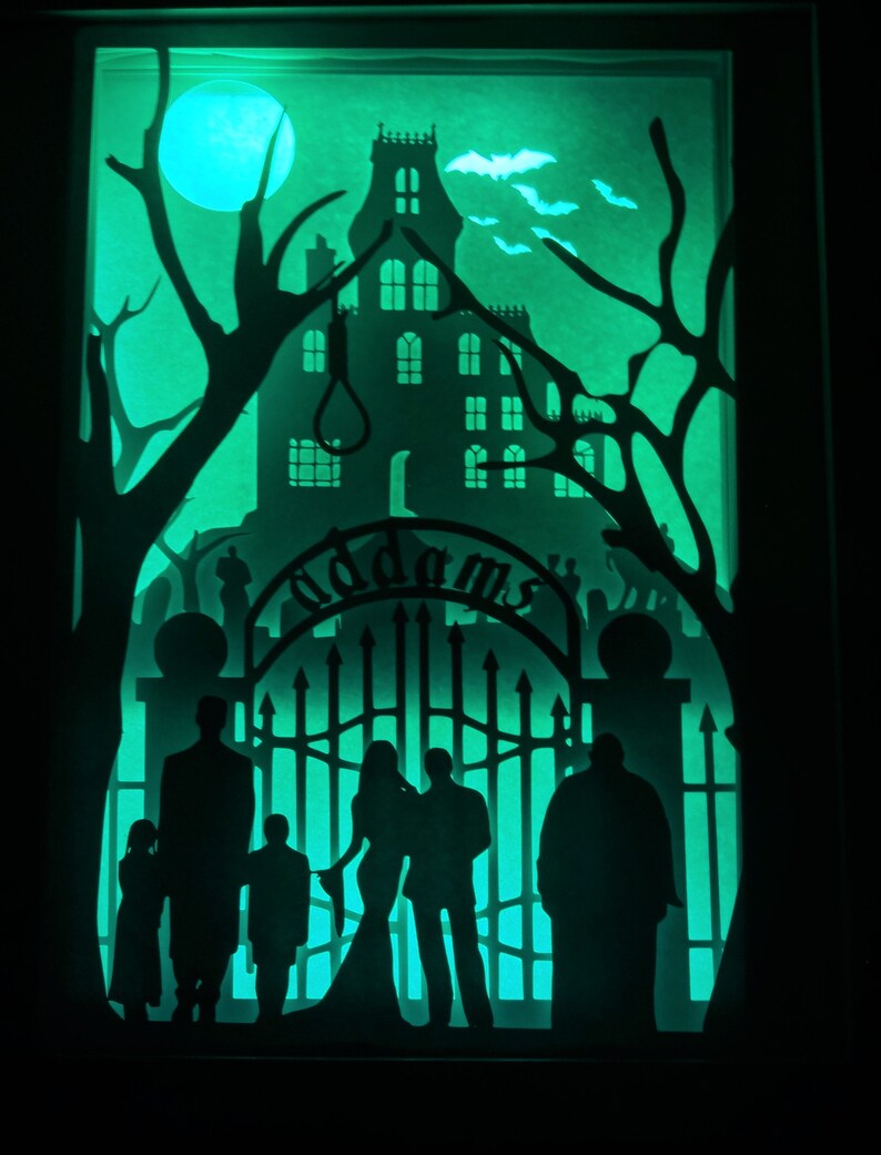 Download The Addams Family inspired Halloween shadow box SVG PDF ...