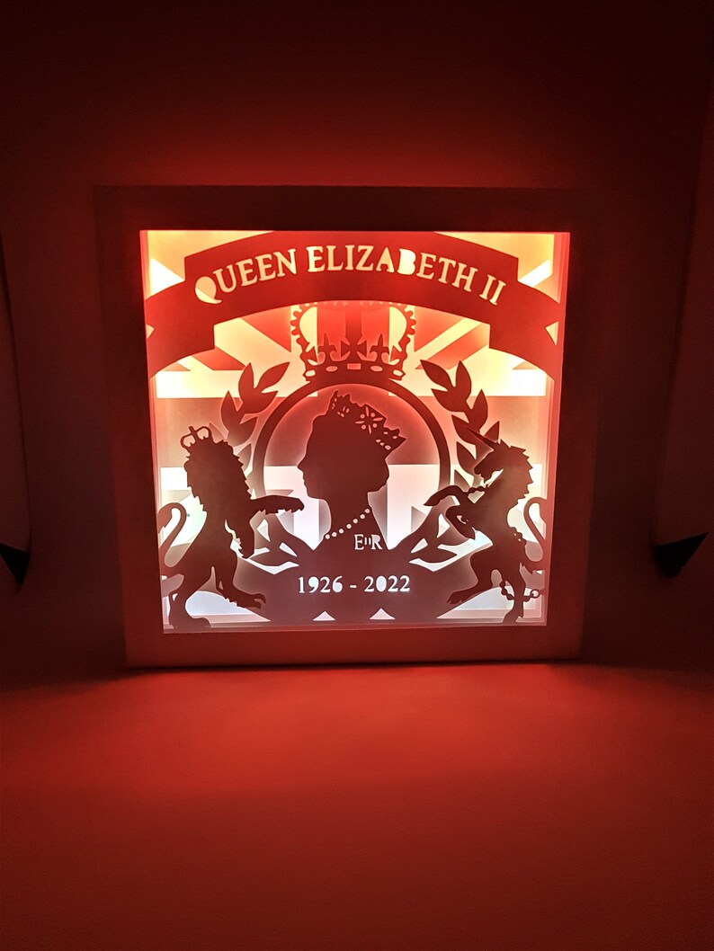 Commemorable Shadow Box Queen Elizabeth II Commemorative Shadow Box Svg PDF PNG Paper Cutting ...