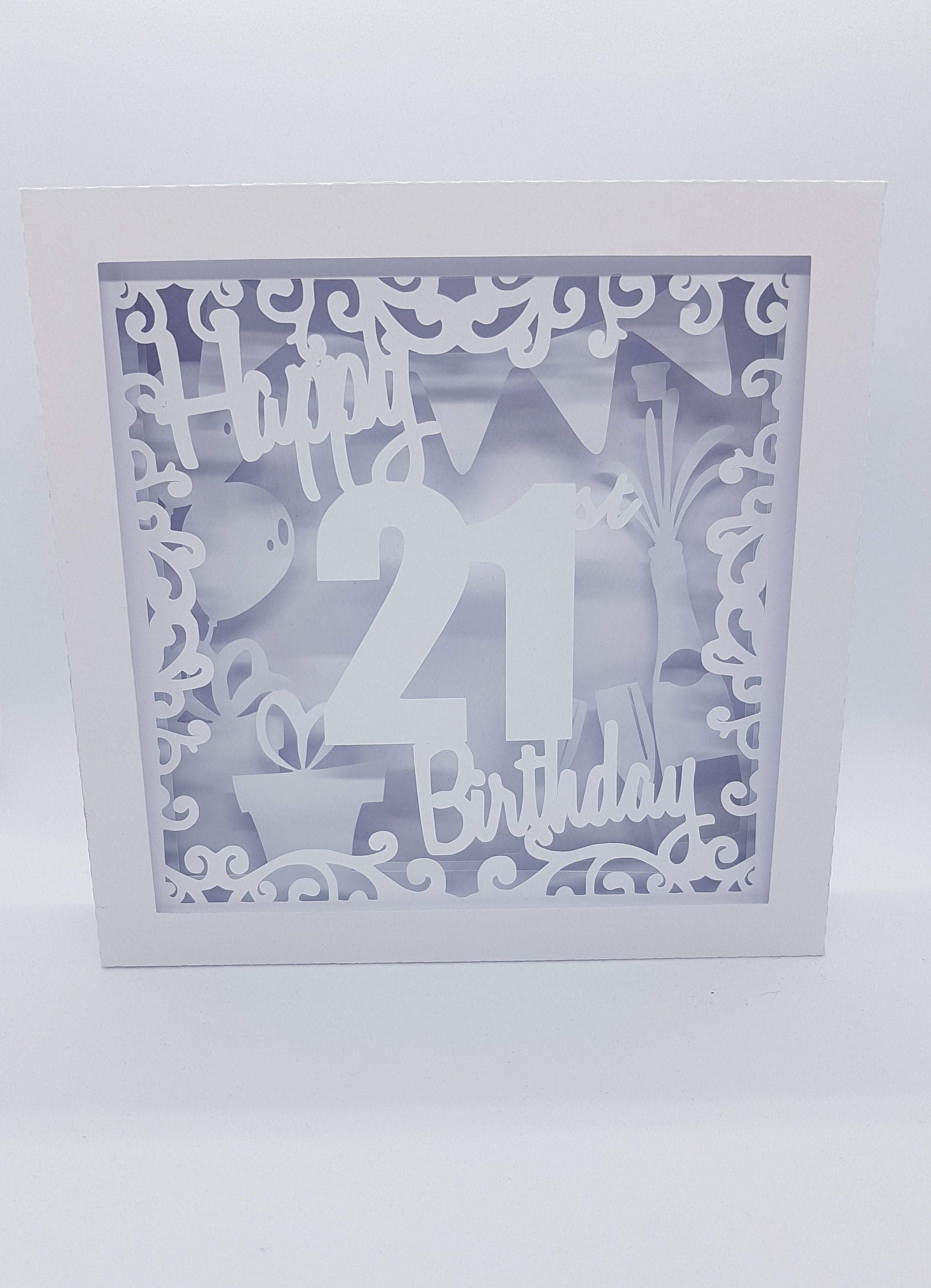 Happy 21st Birthday Shadow Box SVG PDF PNG Paper Cutting | Etsy