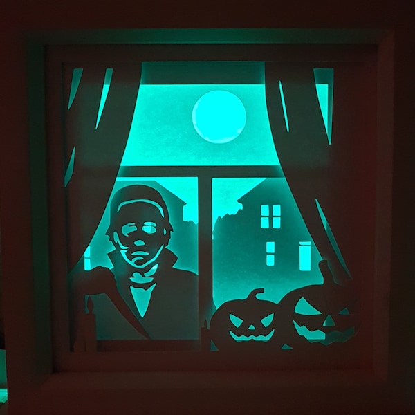 Halloween shadow box SVG PDF PNG paper cutting instant download template Cut file 8x8 Inch 3D Cuts Horror Halloween shadow box SVG PDF PNG paper cutting instant download template Cut file 8x8 Inch 3D Cuts Horror