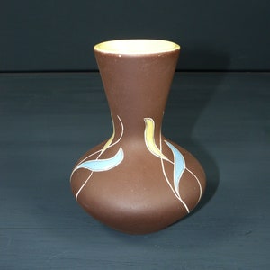 midcentury small table vase 50s WGP brown-blue-yellow