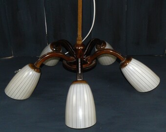 midcentury Deckenlampe 5-flammige Tütenlampe 40er Jahre