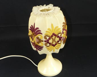 Mid-century table lamp, white plastic, 1960s German bedside lamp