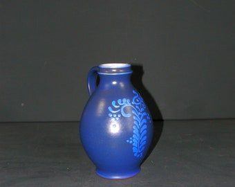 midcentury table vase 60s blue table vase WGP handle vase