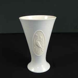 Table vase *Fürstenberg* light blue with relief heron rare 20s very rare