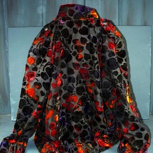 vintage jacket blouson size 38 black-red-orange 80s